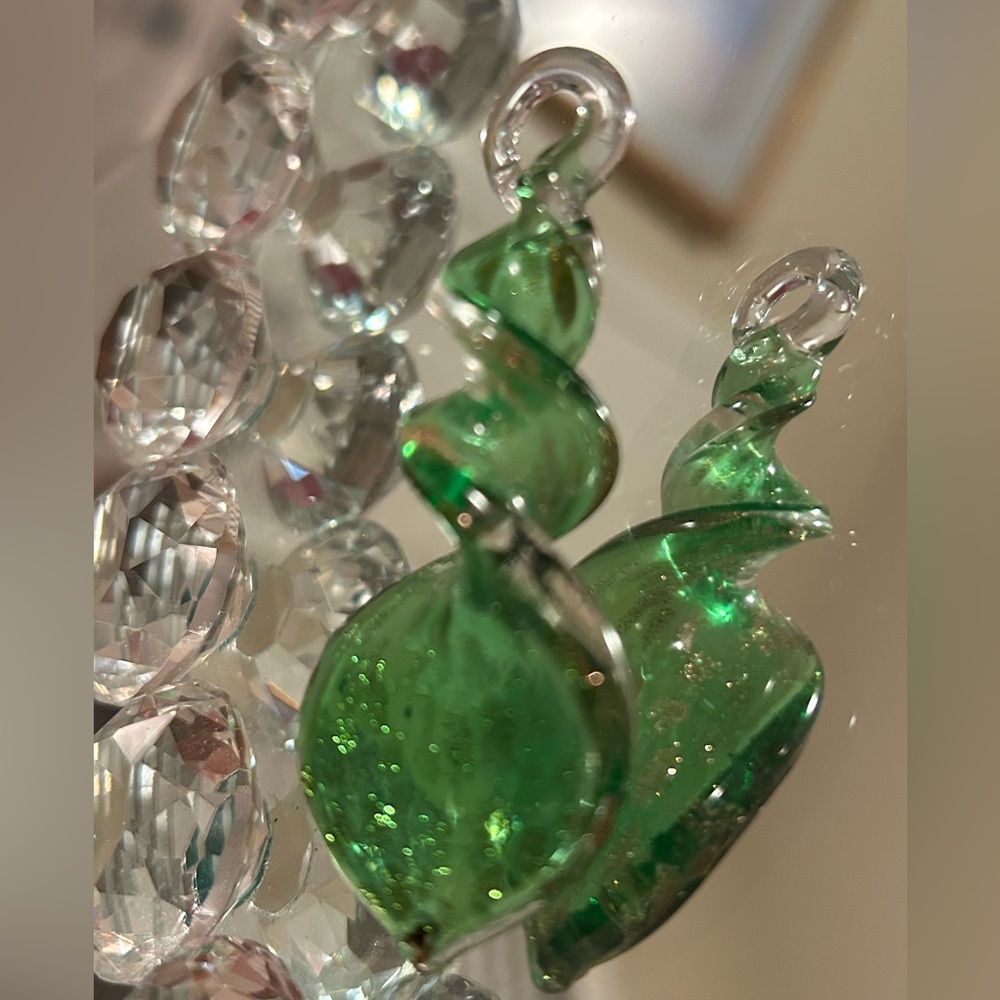 Murano glass pendant spiral green foil necklace - Picture 4 of 4